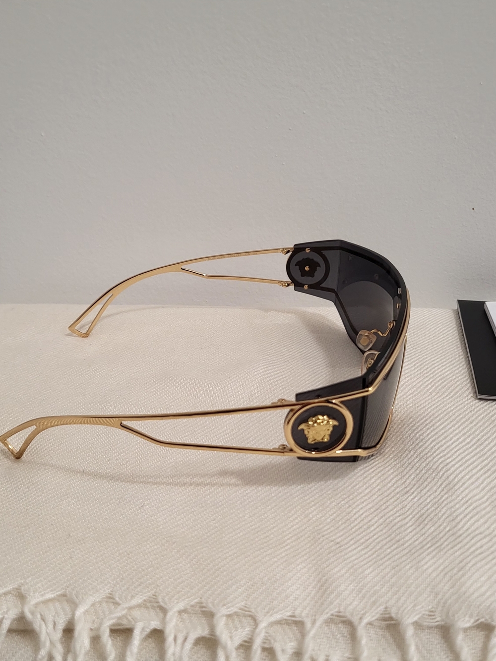 Versace Gold and Brown Designer Slim Temple Eyeglasses - Picture 4 of 12
